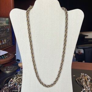 Sophisticated Gold and Silver Braided Necklace